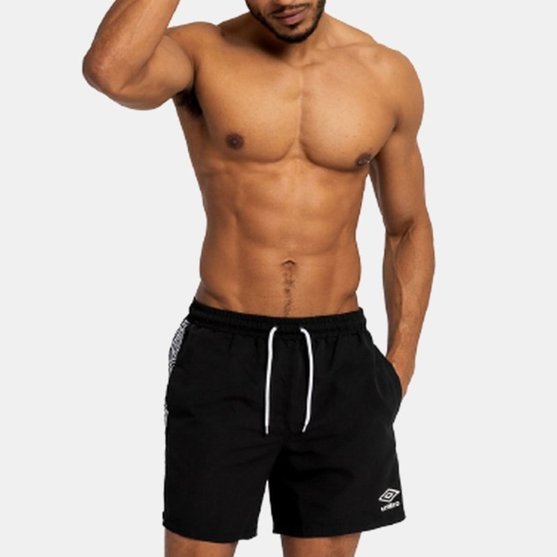 Umbro Mens Taped Swim Shorts In Black
