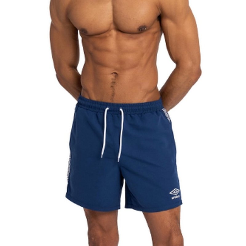 Umbro Mens Taped Swim Shorts In Blue