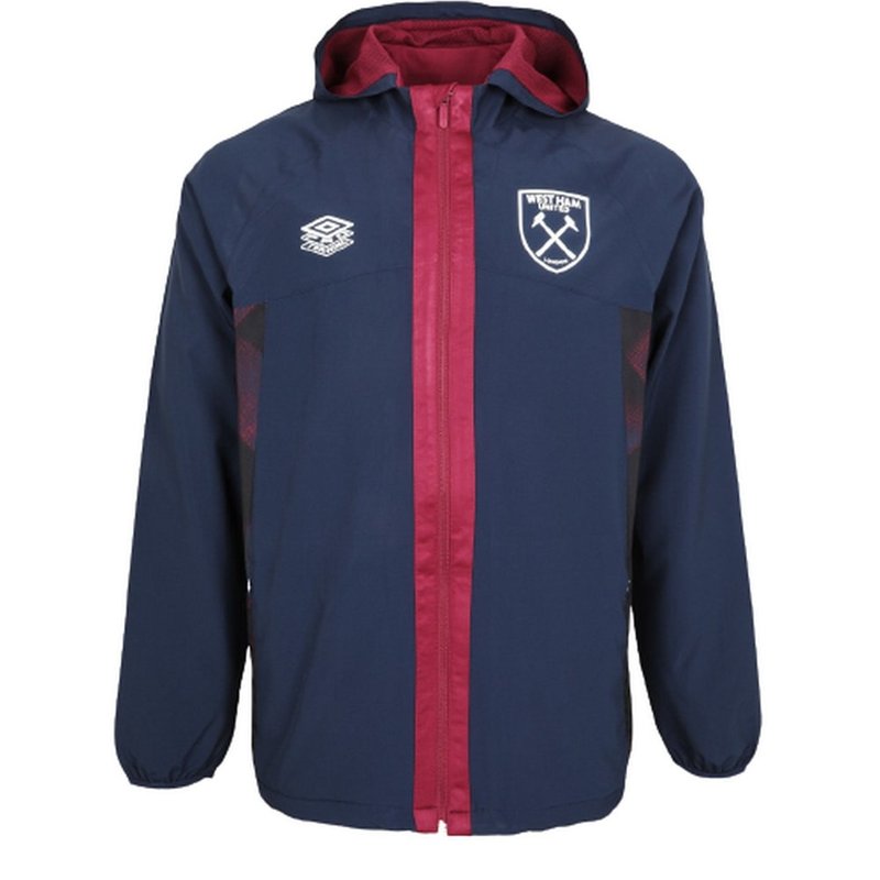 Umbro West Ham United Fc Mens 22/23 Waterproof Jacket In Blue