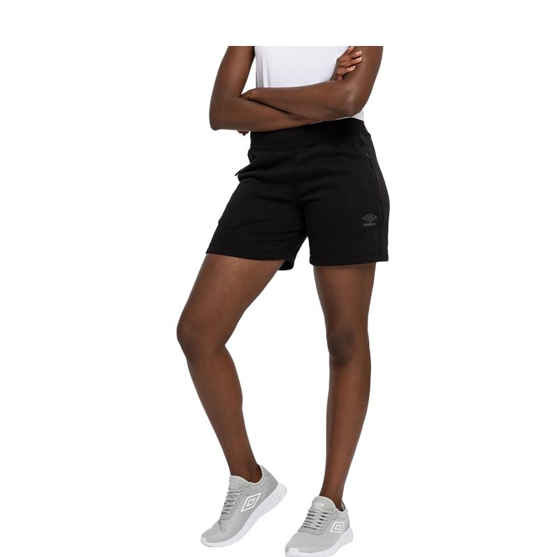 Umbro Womens/ladies Pro Elite Fleece Shorts In Black
