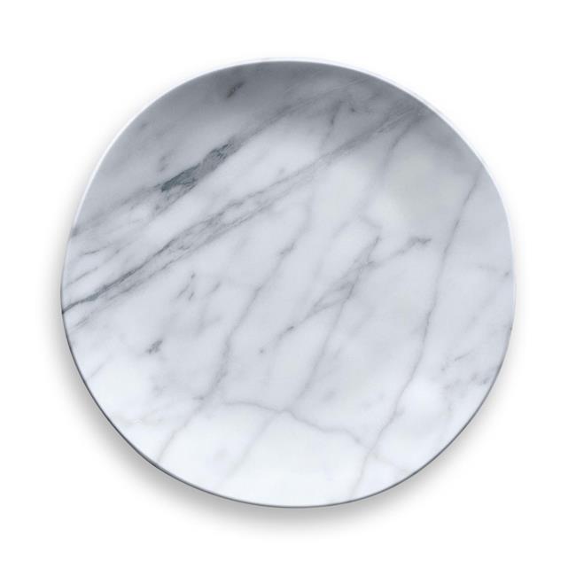 Unbeatablesale 10.5" Carrara Marble Dinner Plate Melamine In Gray