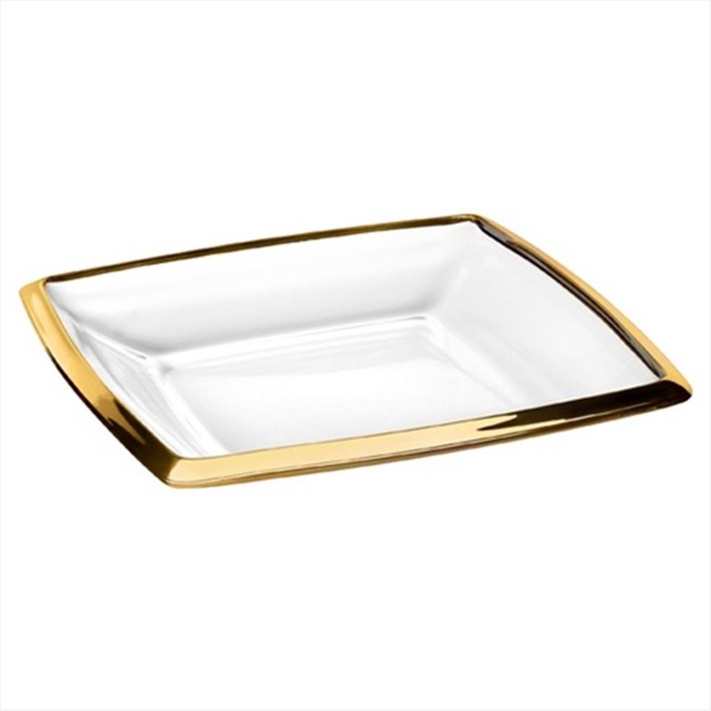 Unbeatablesale E63533-us Ducale 11 In. High Quality Glass Centerpiece With Gold Band