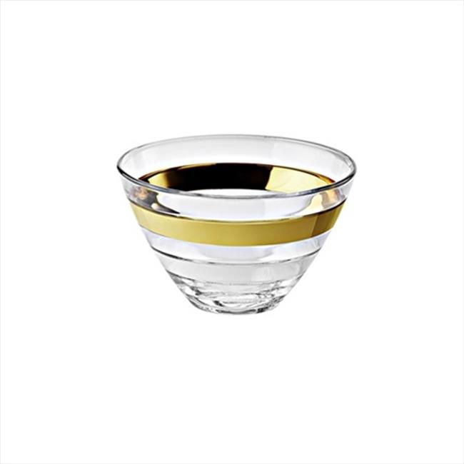 Unbeatablesale E65270-us Baguette 5.5 In. High Quality Glass Individual Bowl With Gold Rim- Case Of  In Transparent