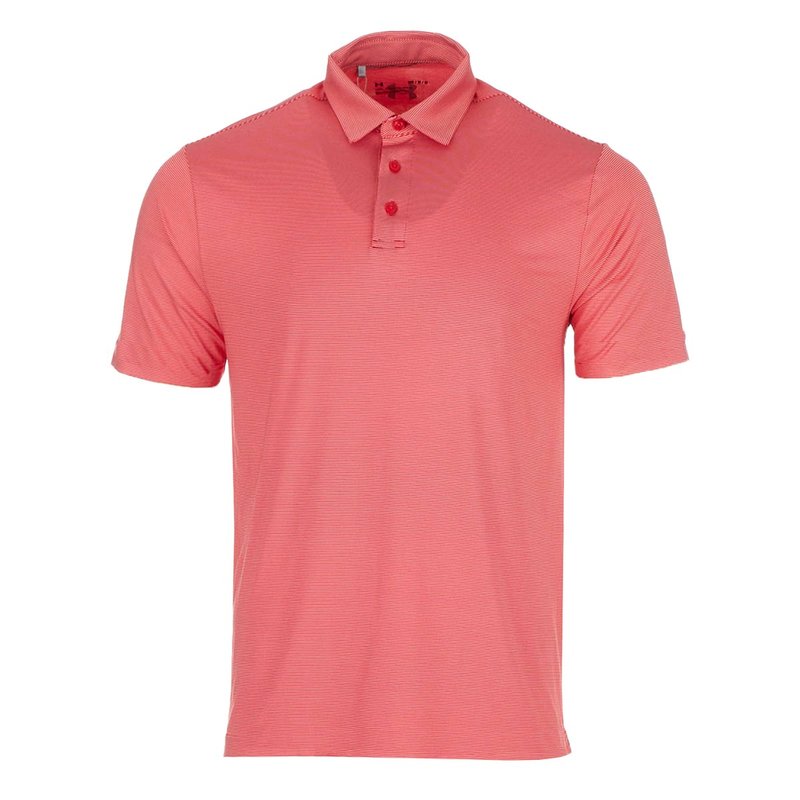 Under Armour Men's T2 Green Trail Stripe Polo In Red