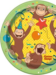 Curious George Birthday Party 7" Dessert Plates - 8 Per Pack