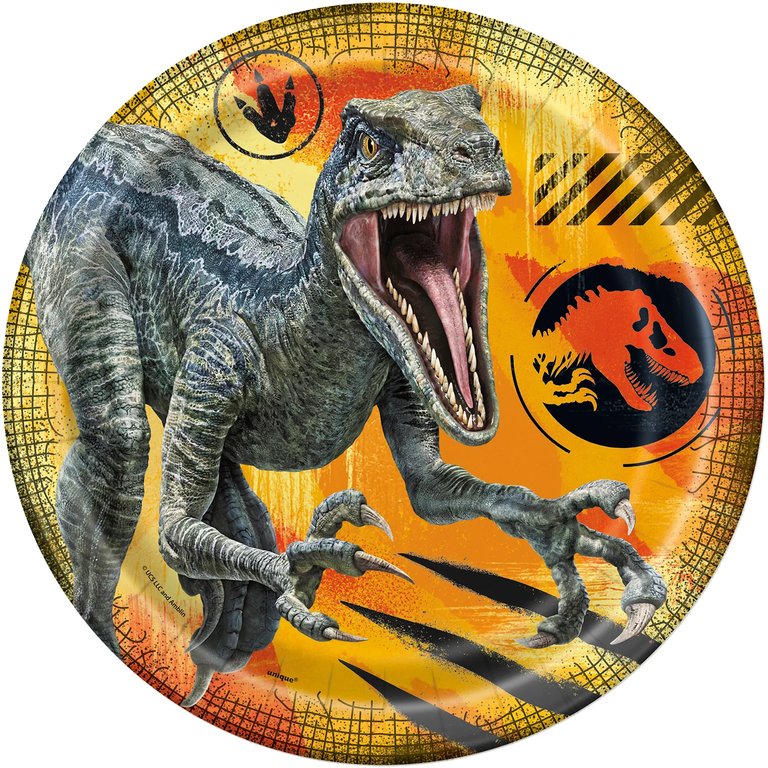 Jurassic World Dominion 9 Inch Dinner Plates [8 per Pack]
