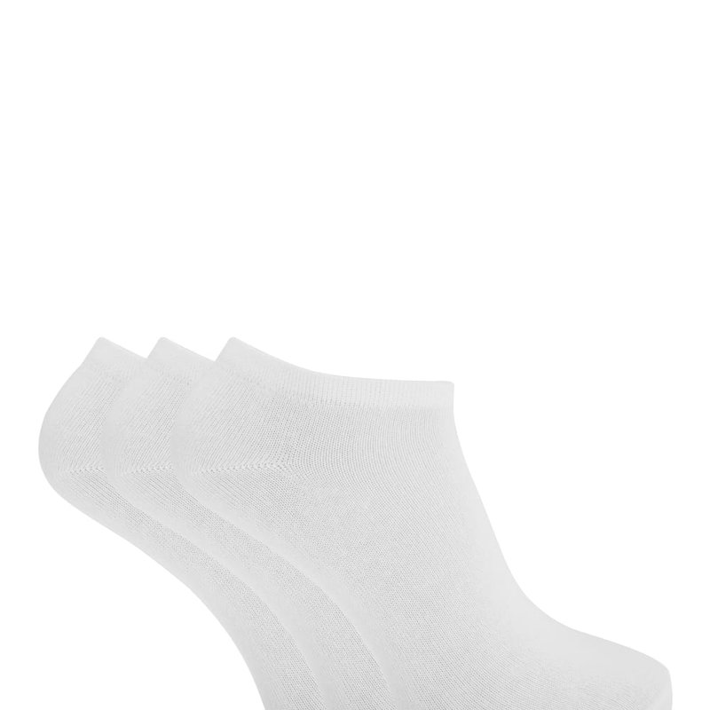 Universal Textiles Womens Cotton Rich Lycra Trainer Socks (pack Of 3) (white)