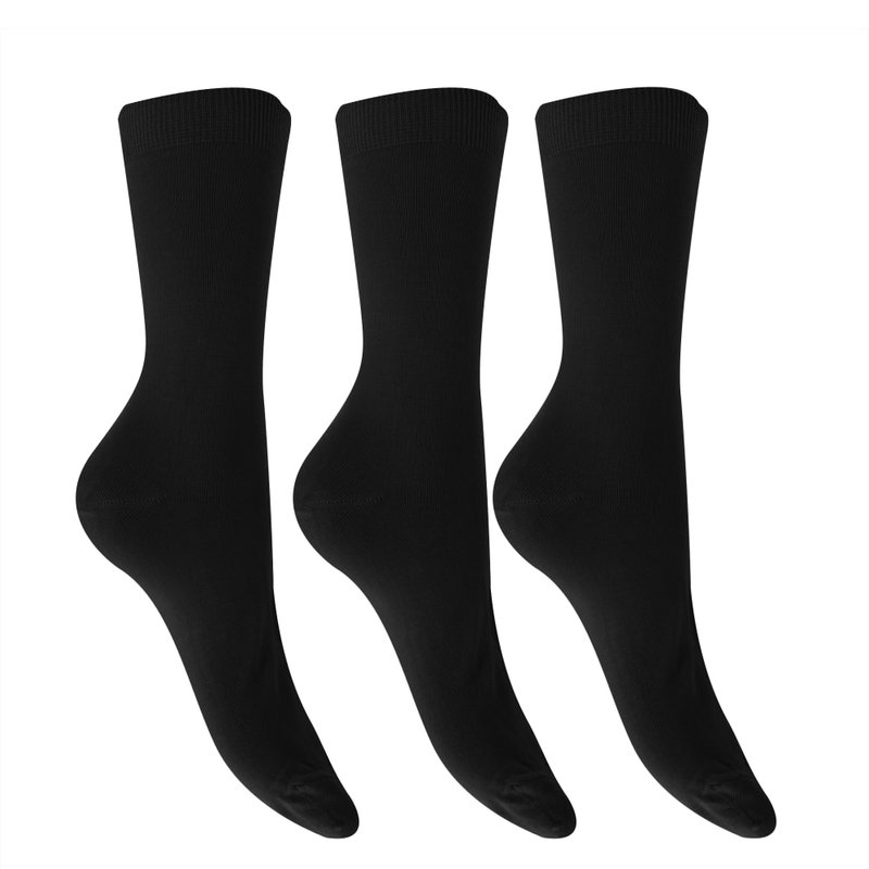 Universal Textiles Womens/ladies Extra Fine Silk Touch Bamboo Socks (3 Pairs) (black)