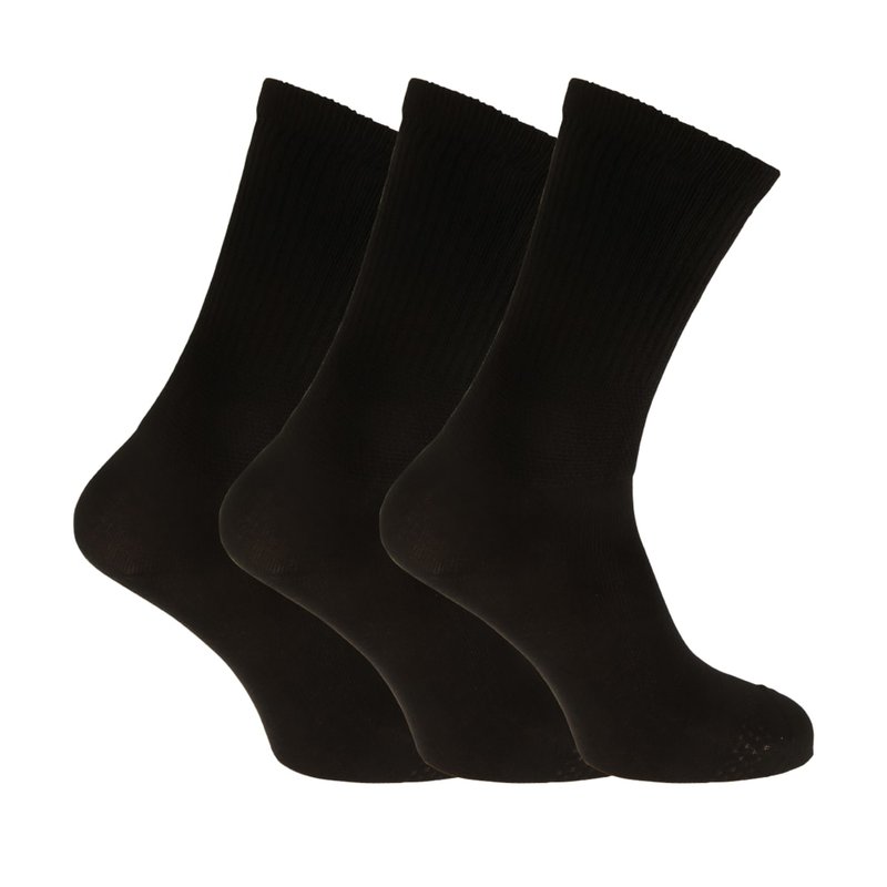 Universal Textiles Womens/ladies Extra Wide Comfort Fit Diabetic Socks (3 Pairs) In Black