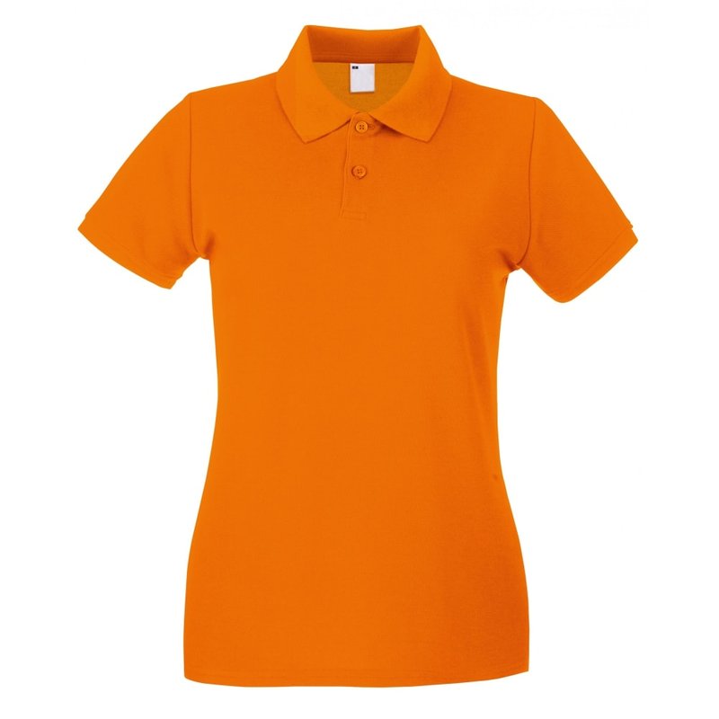 Universal Textiles Womens/ladies Fitted Short Sleeve Casual Polo Shirt (bright Orange)