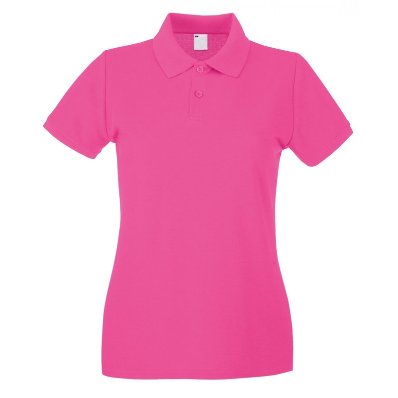 Universal Textiles Womens/ladies Fitted Short Sleeve Casual Polo Shirt (hot Pink)