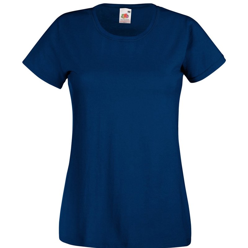 Universal Textiles Womens/ladies Value Fitted Short Sleeve Casual T-shirt (airforce Blue)