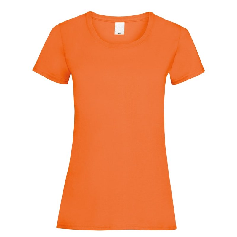 Universal Textiles Womens/ladies Value Fitted Short Sleeve Casual T-shirt (bright Orange)