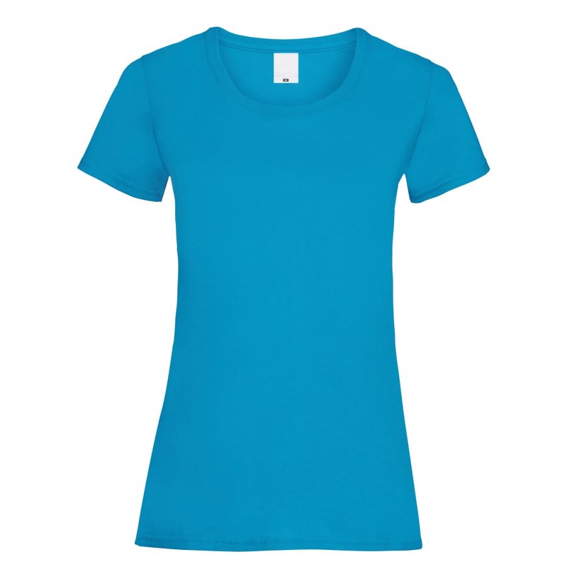 UNIVERSAL TEXTILES WOMENS/LADIES VALUE FITTED SHORT SLEEVE CASUAL T-SHIRT (CYAN)