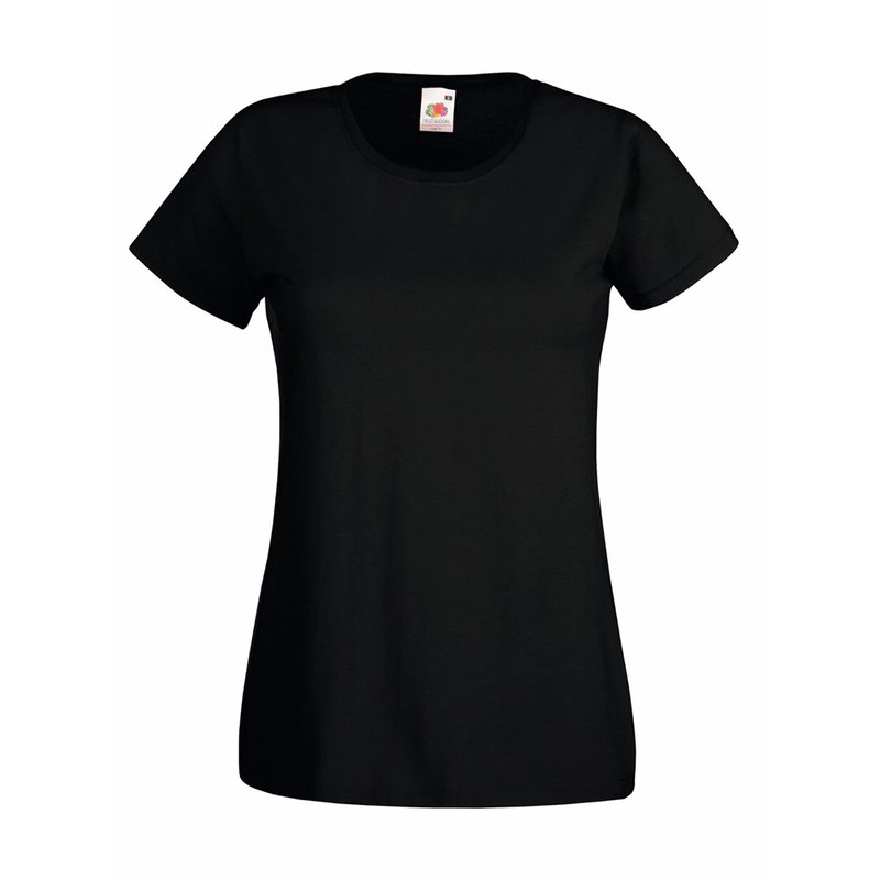 Universal Textiles Womens/ladies Value Fitted Short Sleeve Casual T-shirt (jet Black)