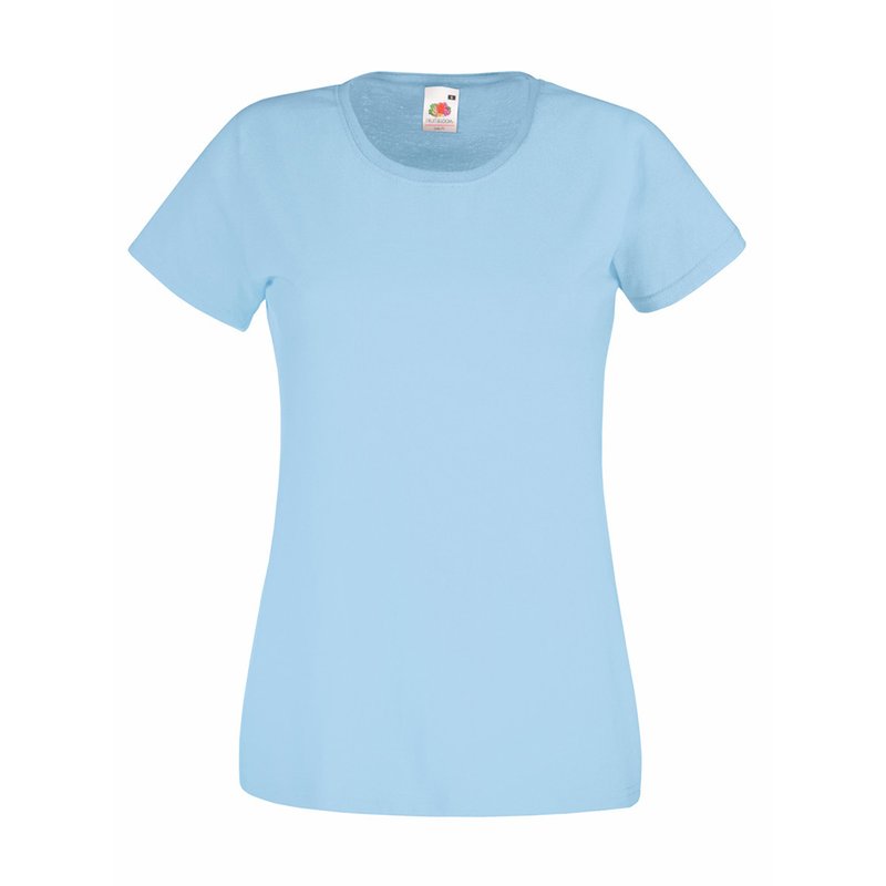 UNIVERSAL TEXTILES WOMENS/LADIES VALUE FITTED SHORT SLEEVE CASUAL T-SHIRT (LIGHT BLUE)