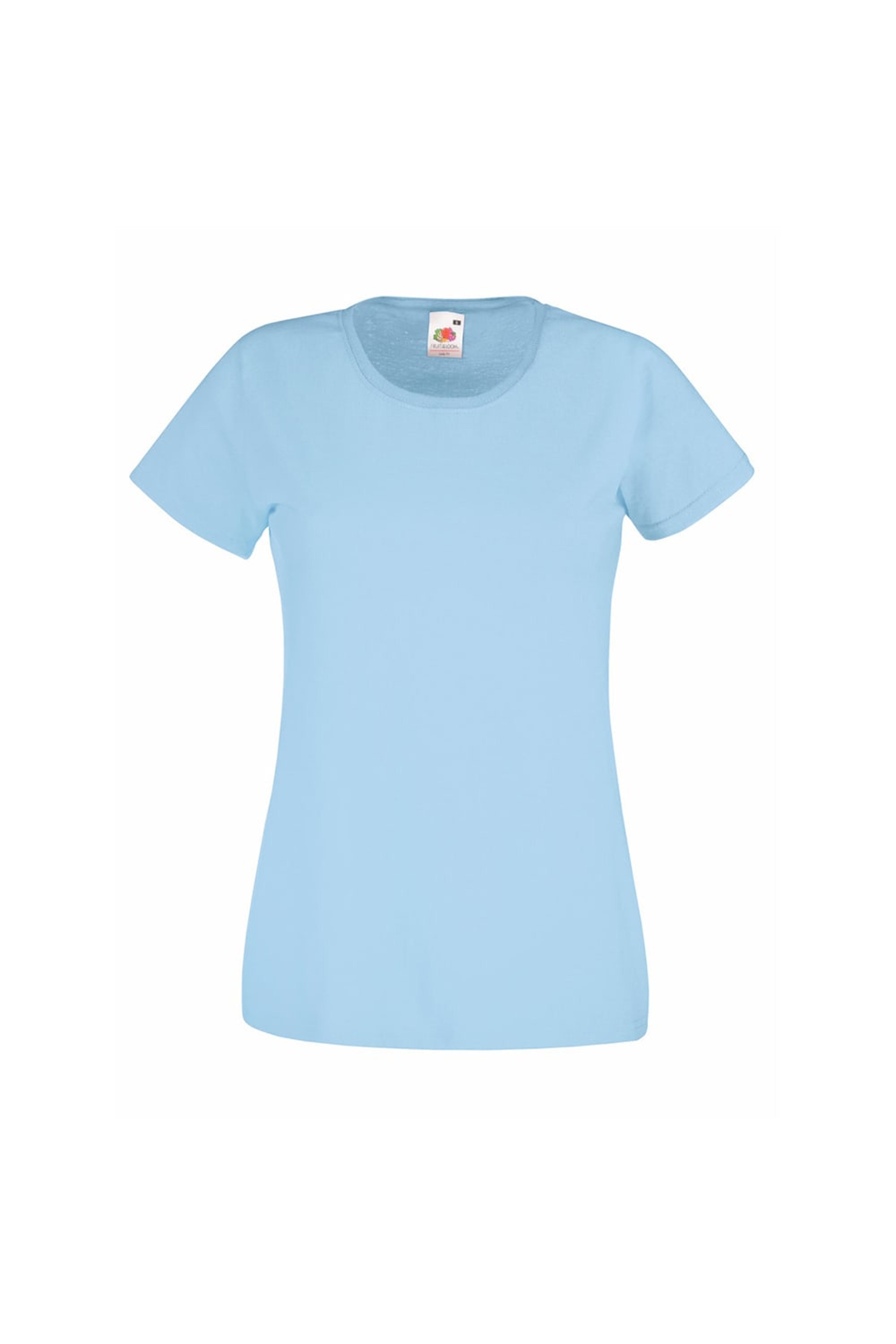 UNIVERSAL TEXTILES UNIVERSAL TEXTILES WOMENS/LADIES VALUE FITTED SHORT SLEEVE CASUAL T-SHIRT (LIGHT BLUE)