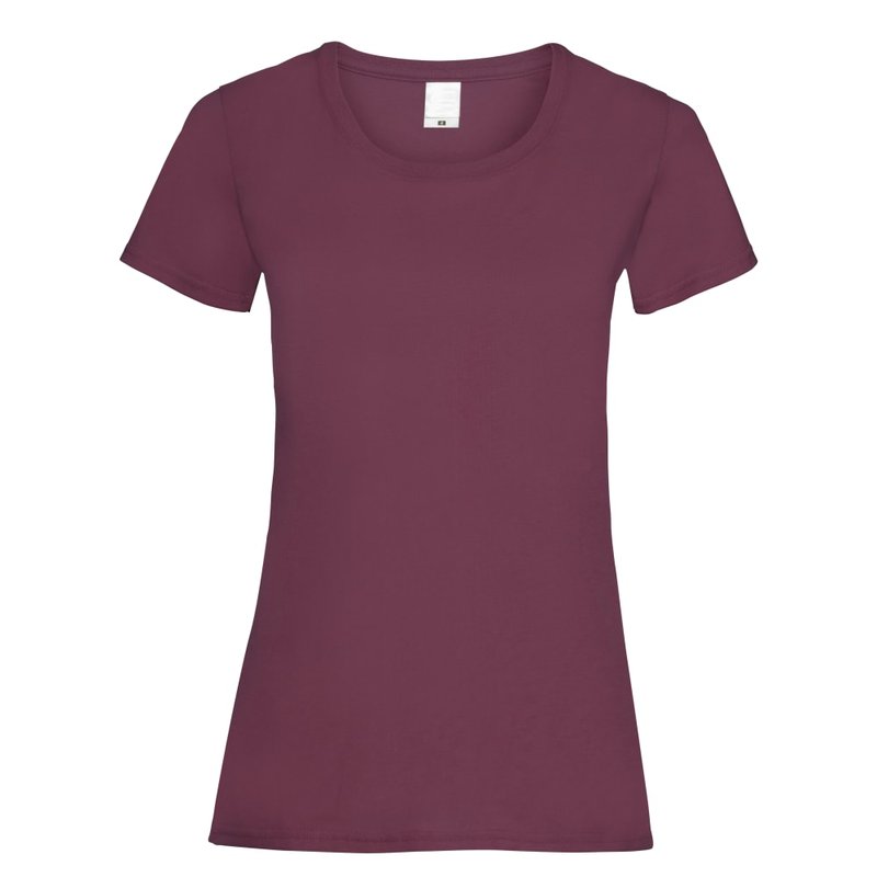 Universal Textiles Womens/ladies Value Fitted Short Sleeve Casual T-shirt (oxblood) In Red