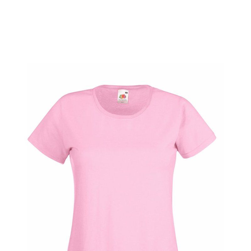 Universal Textiles Womens/ladies Value Fitted Short Sleeve Casual T-shirt In Pink