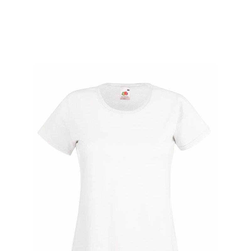 Universal Textiles Womens/ladies Value Fitted Short Sleeve Casual T-shirt (snow) In White