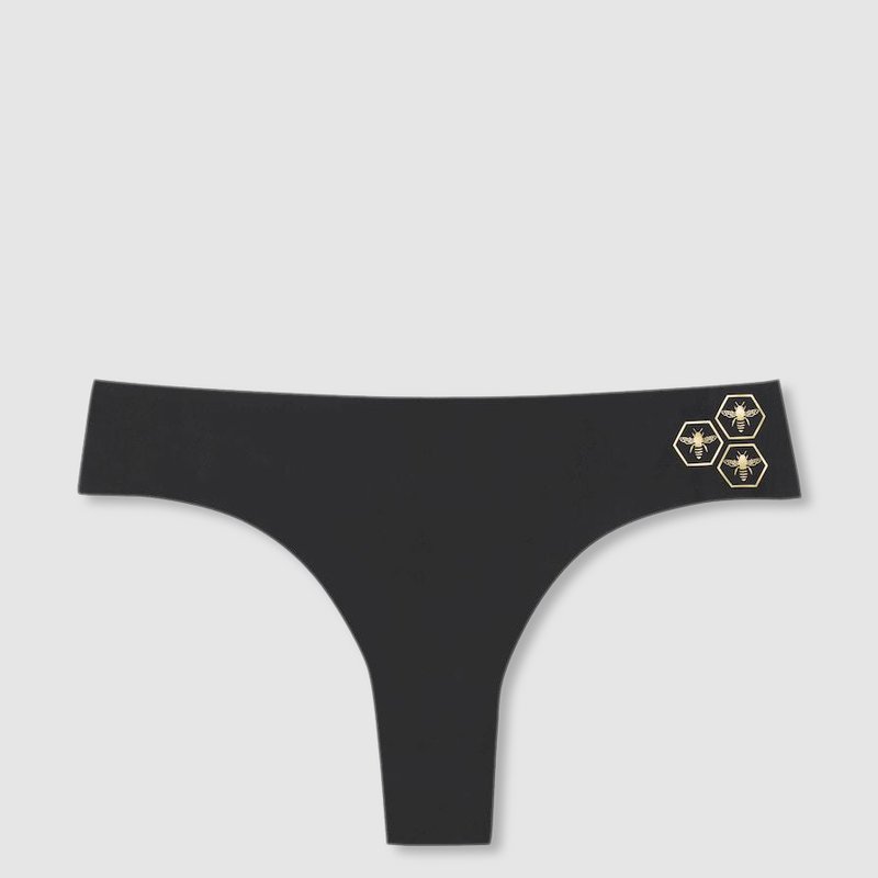 Uwila Warrior Vip Thong With Decals In Tap Shoe Black Honeycomb Bees