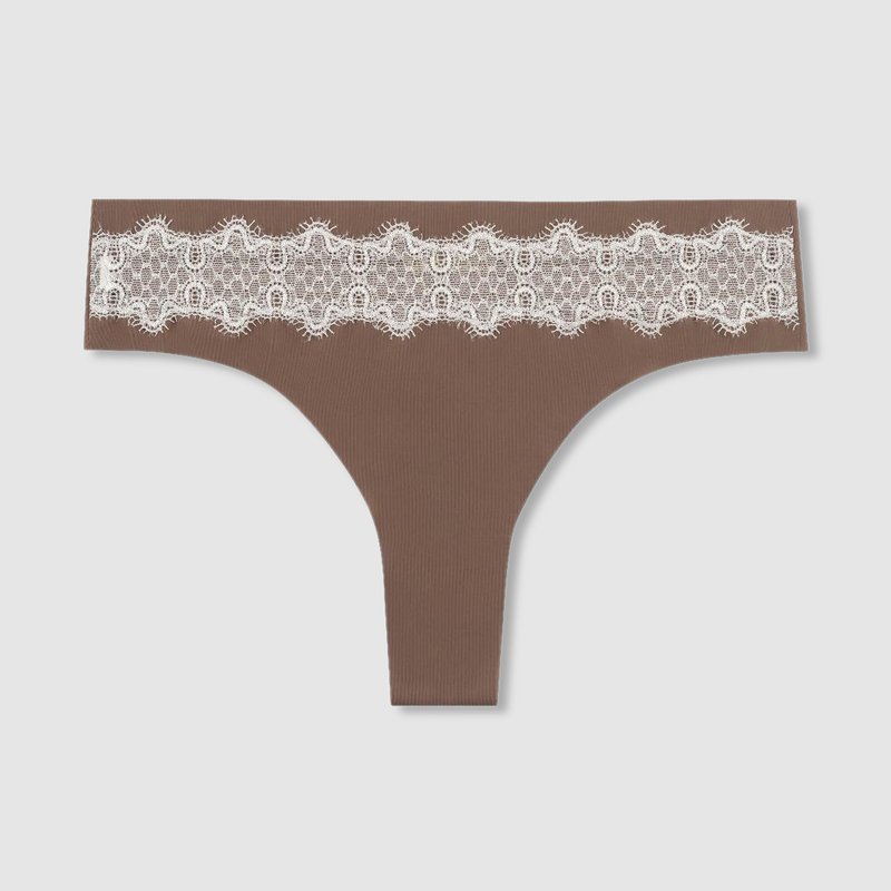 Uwila Warrior Vip Thong With Lace In Toffee Winter White