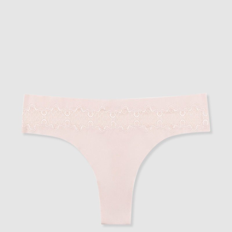 Uwila Warrior Vip Thong With Lace In Rose Quartz With Rose Quartz Lace