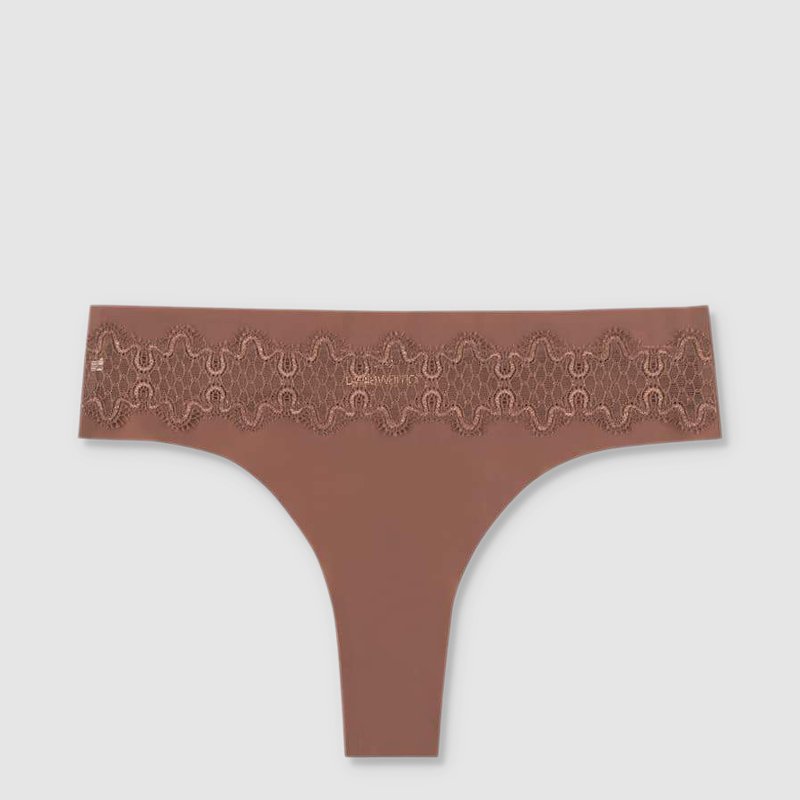 Uwila Warrior Vip Thong With Lace In Toffee With Toffee Lace