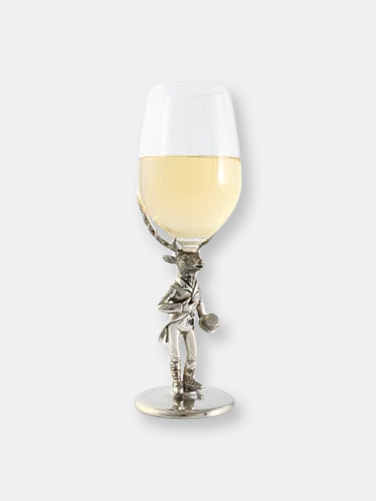 Gentleman Elk Wine Glass - Silver