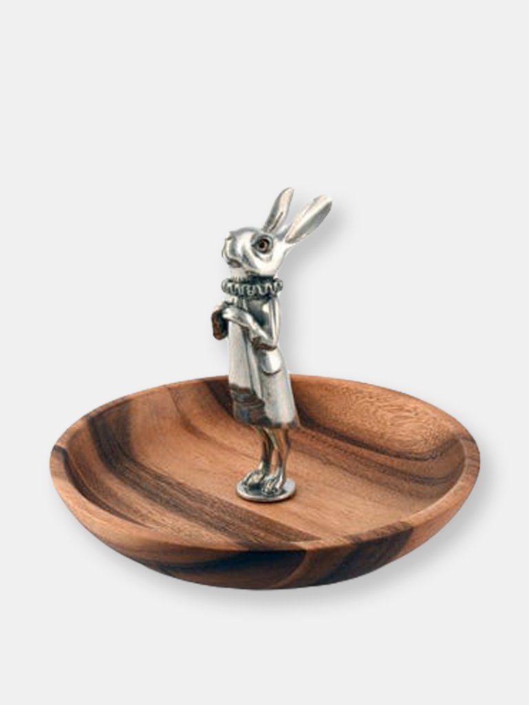 Whimsical Bunny Wood Tidbit Bowl