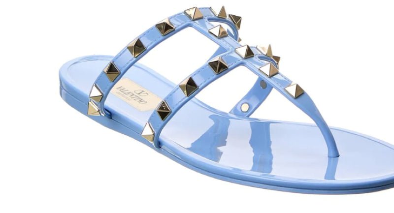 Shop Valentino Women's Jelly Thong Sandals, Light Blue