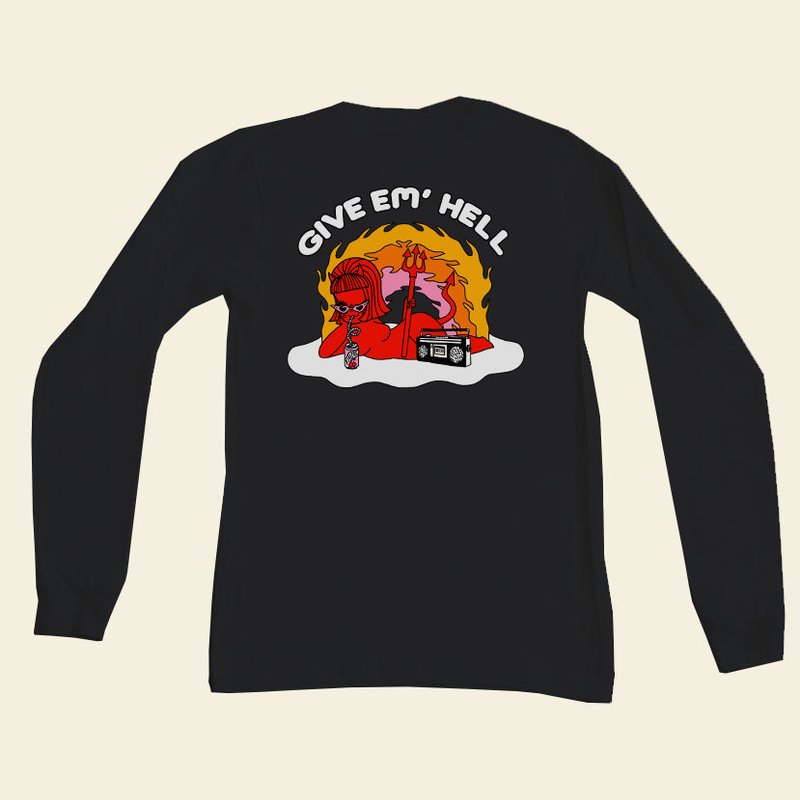 Valfré Valfre Give Em' Hell Long Sleeve Top In Black