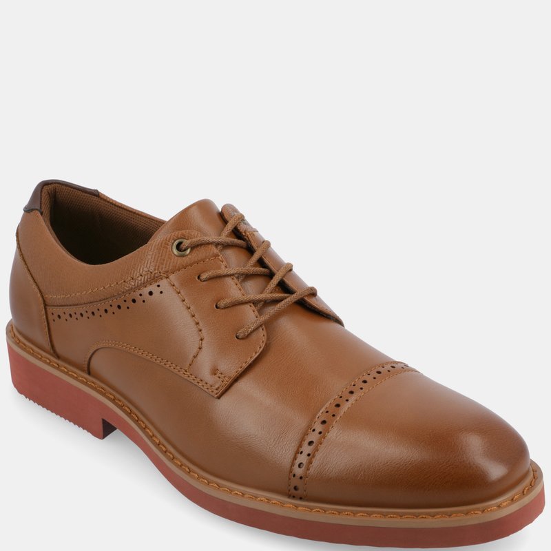 Shop Vance Co. Shoes Dexter Cap Toe Derby Shoes In Brown