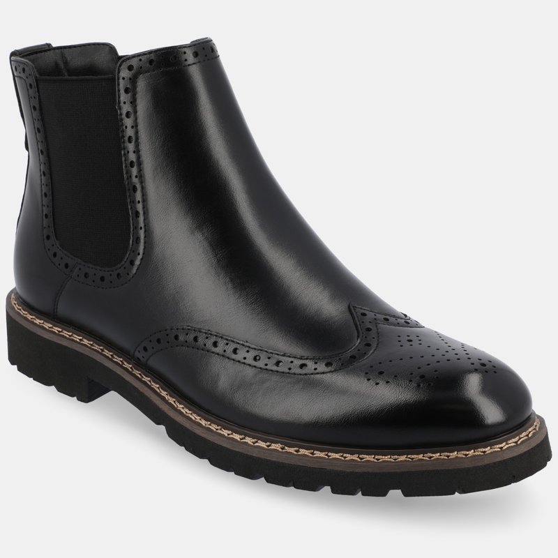 Vance Co. Shoes Hogan Wingtip Chelsea Boot In Black