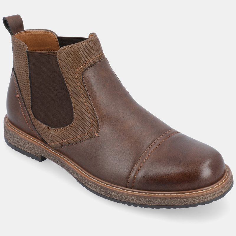 Vance Co. Shoes Lancaster Pull-on Chelsea Boots In Brown
