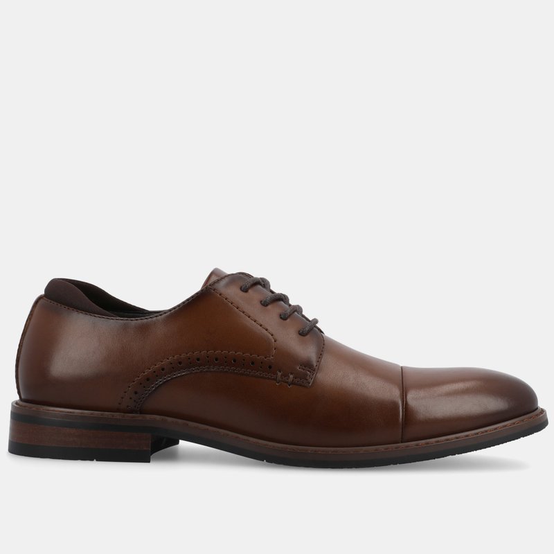 Shop Vance Co. Shoes Maning Cap Toe Derby Shoe In Brown