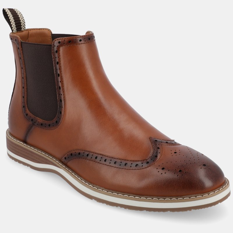Vance Co. Shoes Thorpe Wingtip Chelsea Boot In Brown