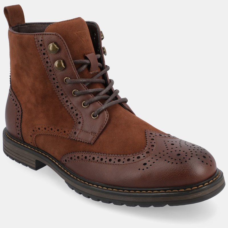 Vance Co. Shoes Virgil Wingtip Ankle Boot In Brown