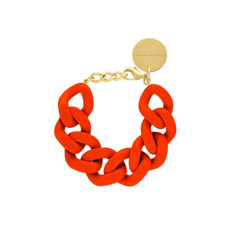Vanessa Baroni Flat Chain Bracelet In Orange