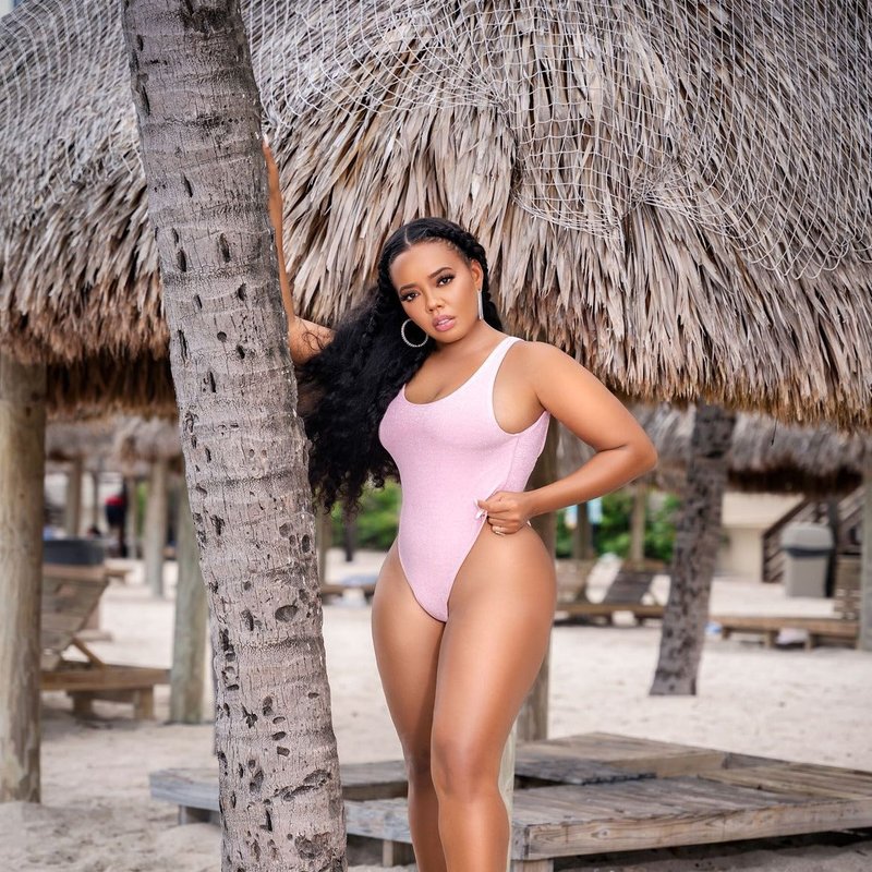 Shop Vanity Couture Valerie Glitter High-waisted One Piece Swimsuit In Pink