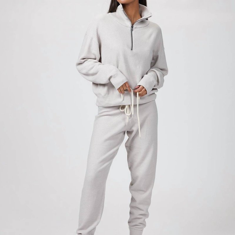 Shop Varley Alice Knit Sweatpants In Grey