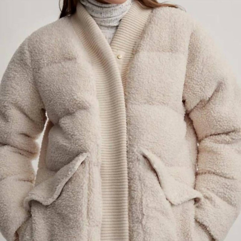 Shop Varley Wynn Sherpa Puffer Coat In Brown