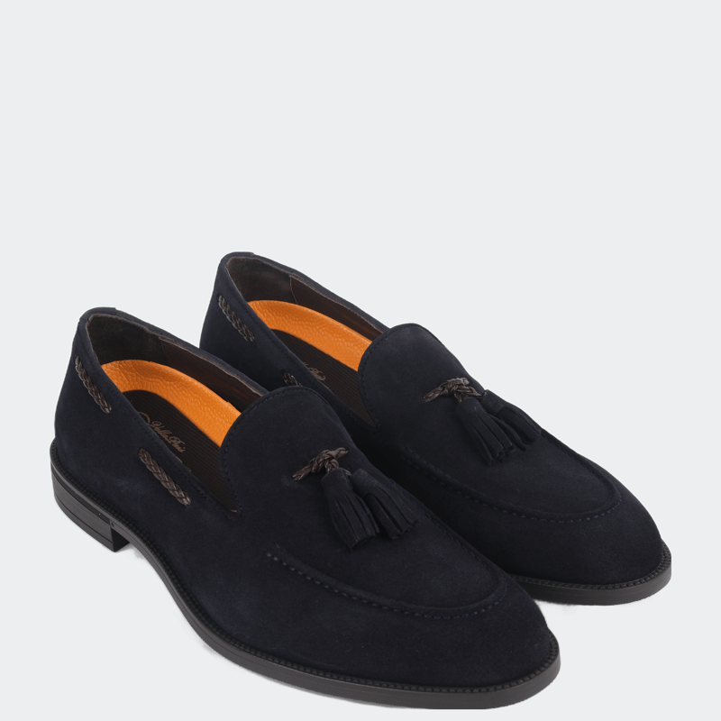 Vellapais Donna Comfort Tassel Loafers In Navy Blue