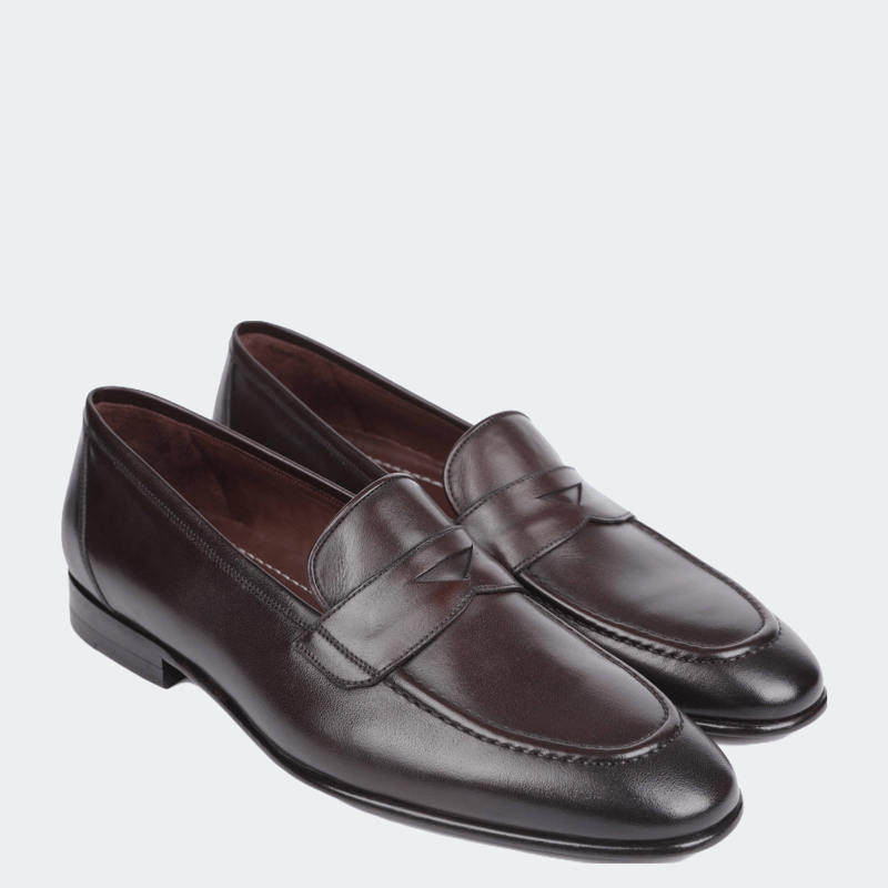 Vellapais Galano Penny Loafers In Dark Brown