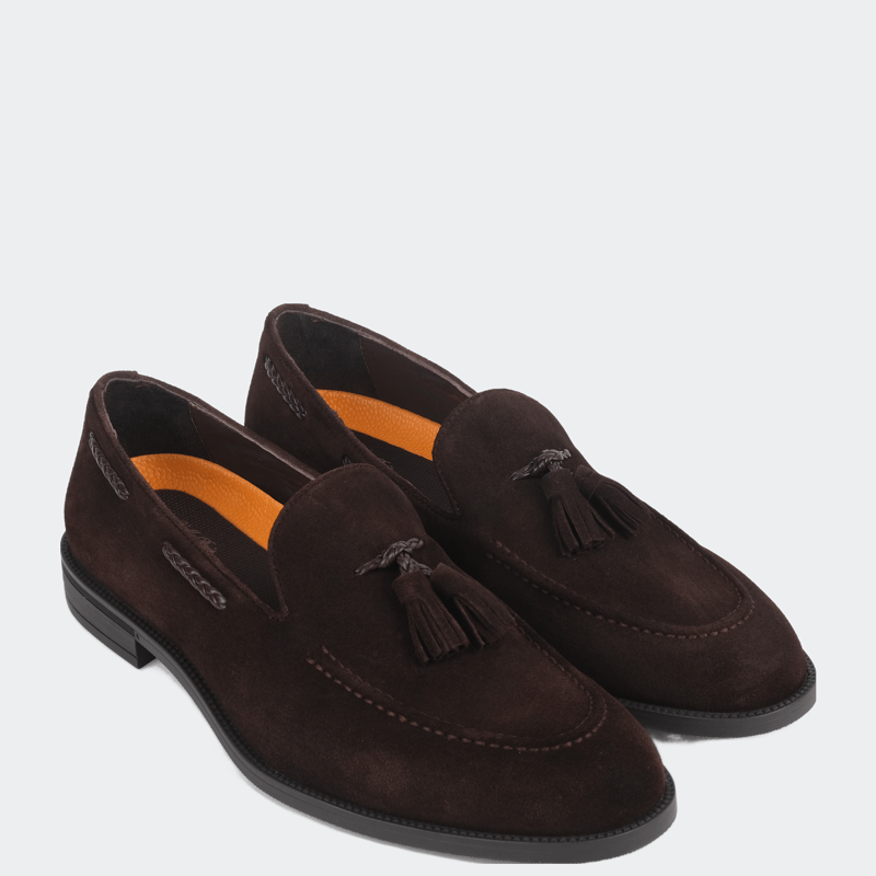 Vellapais Papillon Comfort Tassel Loafers In Dark Brown