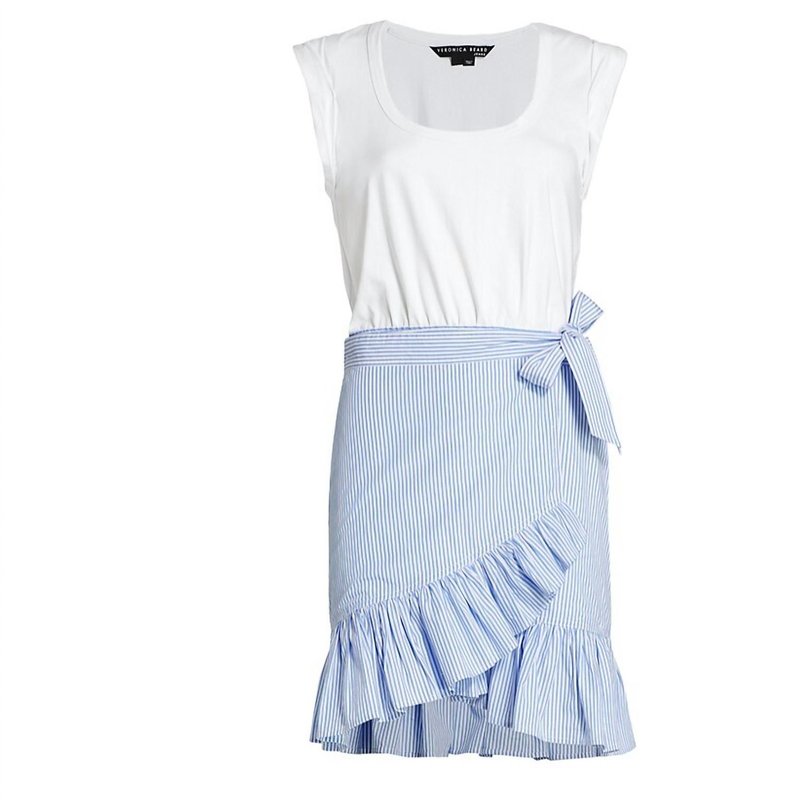 Shop Veronica Beard Addyson Ruffled Wrap Skirt Cotton Mini Dress In White
