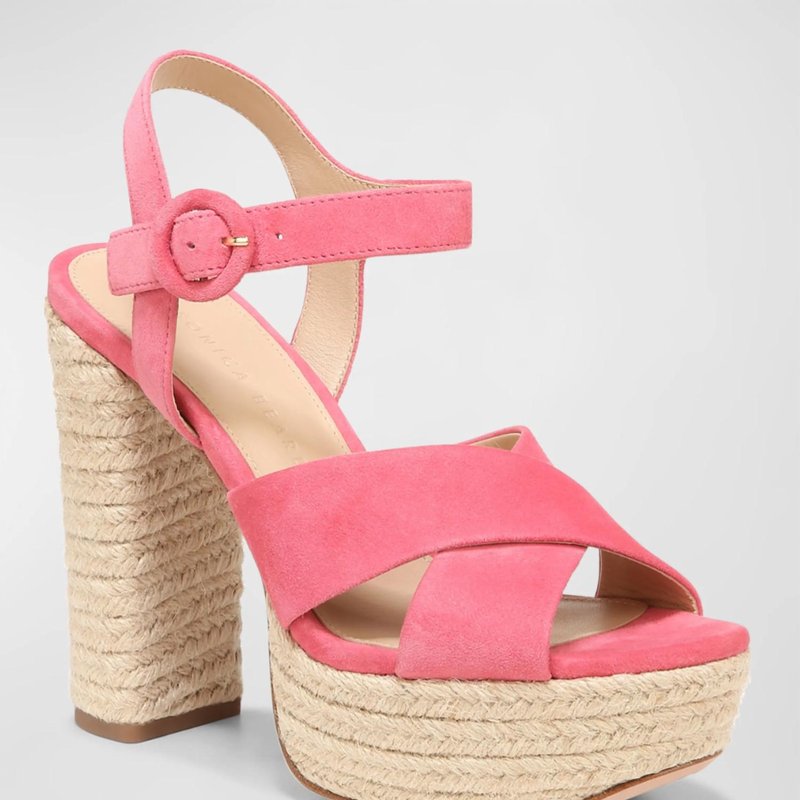 Shop Veronica Beard Lucille Platform Espadrille Sandal In Pink