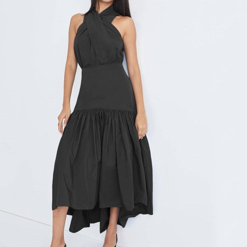 Shop Veronica Beard Radley Asymmetric High-low Dress In Black