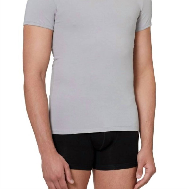 Shop Versace Cotton V-neck Medusa Undershirt T-shirt In Grey