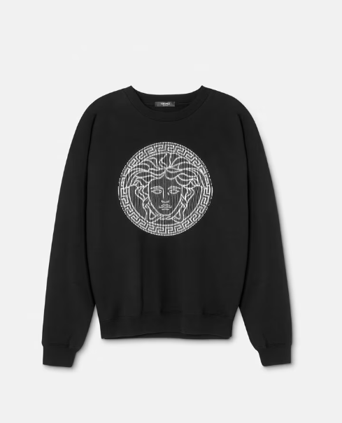 Shop Versace Men Medusa Baroque Pullover Sweatshirt In Black